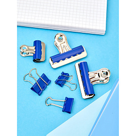 Зажимы для бумаг Комус 25 мм цветные (12 штук в упаковке)