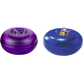 Скрепочница магнитная пластиковая круглая