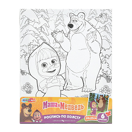 Картина детская по контуру, АССОРТИ 7 видов, 20х25 см, на подрамнике, акрил, кисти, МУЛЬТИ АРТ, 8084