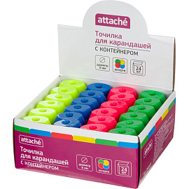 Точилка для карандашей Attache пластиковая с контейнером