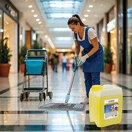 Средство для мытья пола 5 кг, LAIMA PROFESSIONAL концентрат, "Лимон", 601606