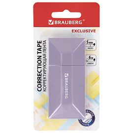 Корректирующая лента BRAUBERG "EXCLUSIVE", 5 мм х 6 м, ассорти, блистер, 273022, Код 1C