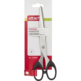 Ножницы 190 мм Attache с пластиковыми симметричными ручками черного цвета