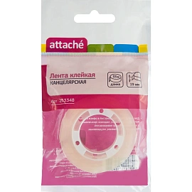 Клейкая лента канцелярская Attache прозрачная 19 мм x 33 м (пластиковая втулка)