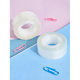 Клейкая лента канцелярская Комус прозрачная 19 мм x 33 м