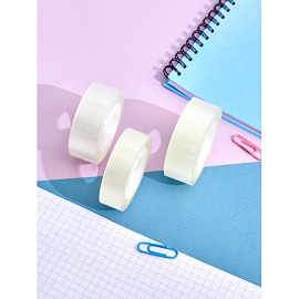 Клейкая лента канцелярская Комус прозрачная 19 мм x 33 м