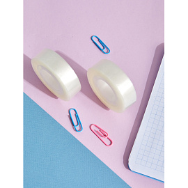 Клейкая лента канцелярская Комус прозрачная 15 мм x 33 м