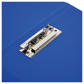 Папка с боковым зажимом СТАММ А4, 14мм, 500мкм, пластик, синяя