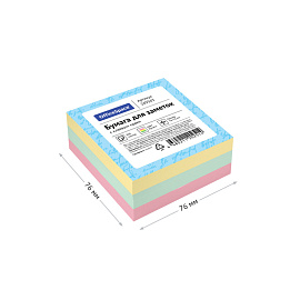 Самоклеящийся блок OfficeSpace 76*76мм, 300л., 3 цвета фото Самоклеящийся блок OfficeSpace 76*76мм, 300л., 3 цвета