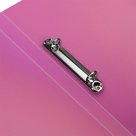 Папка на 2 кольцах СТАММ "Сияние" А4, 25мм, 700мкм, пластик, розовый фото Папка на 2 кольцах СТАММ "Сияние" А4, 25мм, 700мкм, пластик, розовый