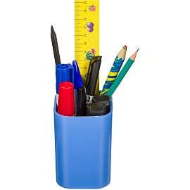 Подставка-стакан для канцелярских принадлежностей Attache голубая 10x7x7 см