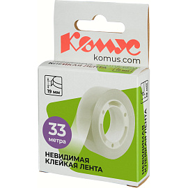 Клейкая лента канцелярская Комус матовая 19 мм x 33 м