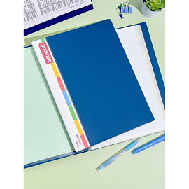 Папка файловая на 40 файлов Attache A4 15 мм синяя (толщина обложки 0.7 мм)