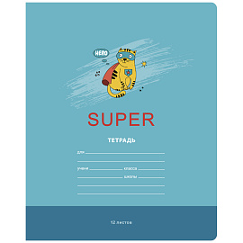 Тетрадь 12л., крупная клетка BG "Кот - супергерой