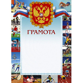 Грамота спортивная А4 230 г/кв.м с тиснением фольгой (10 штук в упаковке, 44/СГ)