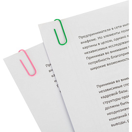 Скрепки канцелярские 28 мм Комус металлические с полимерным покрытием (100 штук в упаковке)