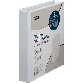 Папка Панорама на 4-х кольцах Bantex (Attache Selection) A4 50 мм белая до 300 листов фото Папка Панорама на 4-х кольцах Bantex (Attache Selection) A4 50 мм белая до 300 листов