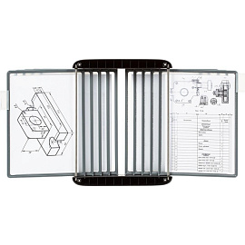 Демосистема настенная А4 10 панелей чёрного цвета Attache FDS012