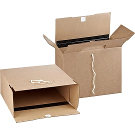 Короб архивный гофрокартон на 2-х завязках 380x283x170 мм бурый до 1700 листов