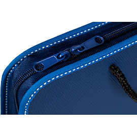 Папка-портфель пластиковая А4 синяя (35х27 см, 1 отделение)