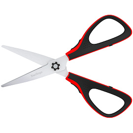 Ножницы Berlingo "Easycut 300", 17,5см, красные, мягкие вставки, европодвес фото Ножницы Berlingo "Easycut 300", 17,5см, красные, мягкие вставки, европодвес