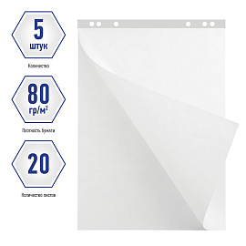 Блокнот для флипчарта Berlingo 64*96см, 20л., белый