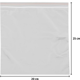 Пакет с замком zip-lock ПВД 20x25 см 35 мкм (100 штук в упаковке)
