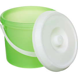 Ведро с крышкой 15 л пластик зелёное