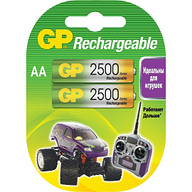 Аккумулятор AA 2450 мАч GP 2500 series 250AAHC 2 штуки в упаковке NiMh