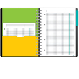 Бизнес-тетрадь Attache Selection Smartbook А5 120 листов серо-бирюзовая в клетку на спирали (181х212 мм)