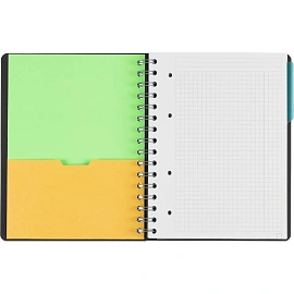 Бизнес-тетрадь Attache Selection Smartbook А5 120 листов серо-бирюзовая в клетку на спирали (181х212 мм)