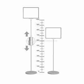 Стойка напольная Attache А4 раздвижная двусторонняя серая высота 130 см