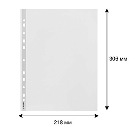 Файл-вкладыш Комус Русская серия Олимпика А4 35 мкм прозрачный гладкий 30 штук в упаковке