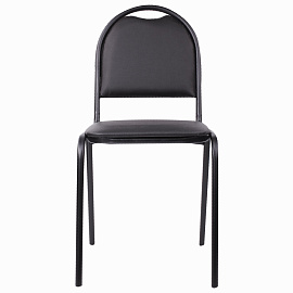 Стул для посетителей РС00Л, черный каркас, кожзам черный фото Стул для посетителей РС00Л, черный каркас, кожзам черный