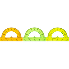 Транспортир Стамм Neon Cristal 180 градусов 8 см пластиковый