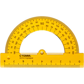 Транспортир Стамм Neon Cristal 180 градусов 8 см пластиковый