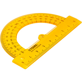 Транспортир Стамм Neon Cristal 180 градусов 8 см пластиковый