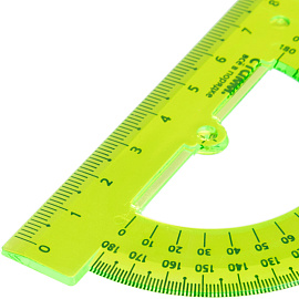 Транспортир Стамм Neon Cristal 180 градусов 8 см пластиковый