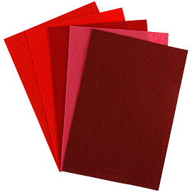 Фетр ArtSpace, А4, 5л., 5цв., 2мм, оттенки красного