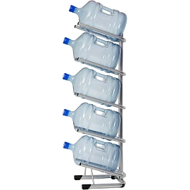 Стеллаж для бутилированной воды Бридж-5 на 5 тар по 19л серый