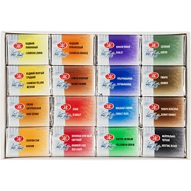 Краски акварельные Ленинград набор 16 цветов по 2.5 мл в кюветах фото Краски акварельные Ленинград набор 16 цветов по 2.5 мл в кюветах