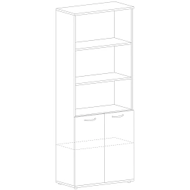Шкаф для документов Unica полузакрытый (бук/серый, 802x432x1975 мм)