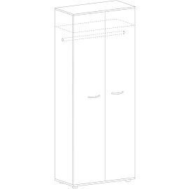 Шкаф для одежды Unica F7E-01 (бук/серый, 802x575x1975 мм)