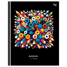 Дневник 1-4 кл. 48л. (твердый) BG "Карандаши", глянцевая ламинация