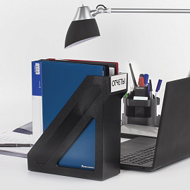 Лоток вертикальный для бумаг BRAUBERG "Basic", 265х100х285 мм, черный, 237009 фото Лоток вертикальный для бумаг BRAUBERG "Basic", 265х100х285 мм, черный, 237009