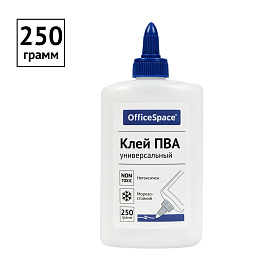 Клей ПВА OfficeSpace, 250г, с дозатором, дисплей бокc фото Клей ПВА OfficeSpace, 250г, с дозатором, дисплей бокc
