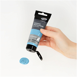 Краска акриловая художественная перламутровая Гамма "Студия", 75мл, пластиковая туба, селестин