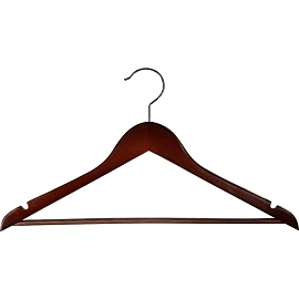 Вешалка-плечики Attache F6612NJ-LW3 деревянная с выемками и перекладиной (размер 48-50, орех, 3 штуки в упаковке)