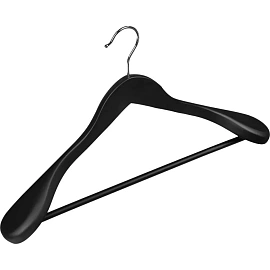 Вешалка-плечики СU9632-R анатомическая антискользящие покрытие Attache с перекладиной черная (размер 48-50)