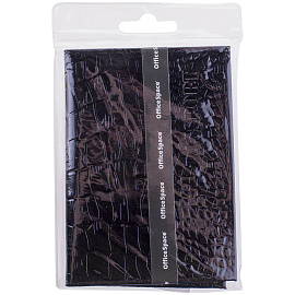 Обложка для паспорта OfficeSpace кожа, черный, крокодил